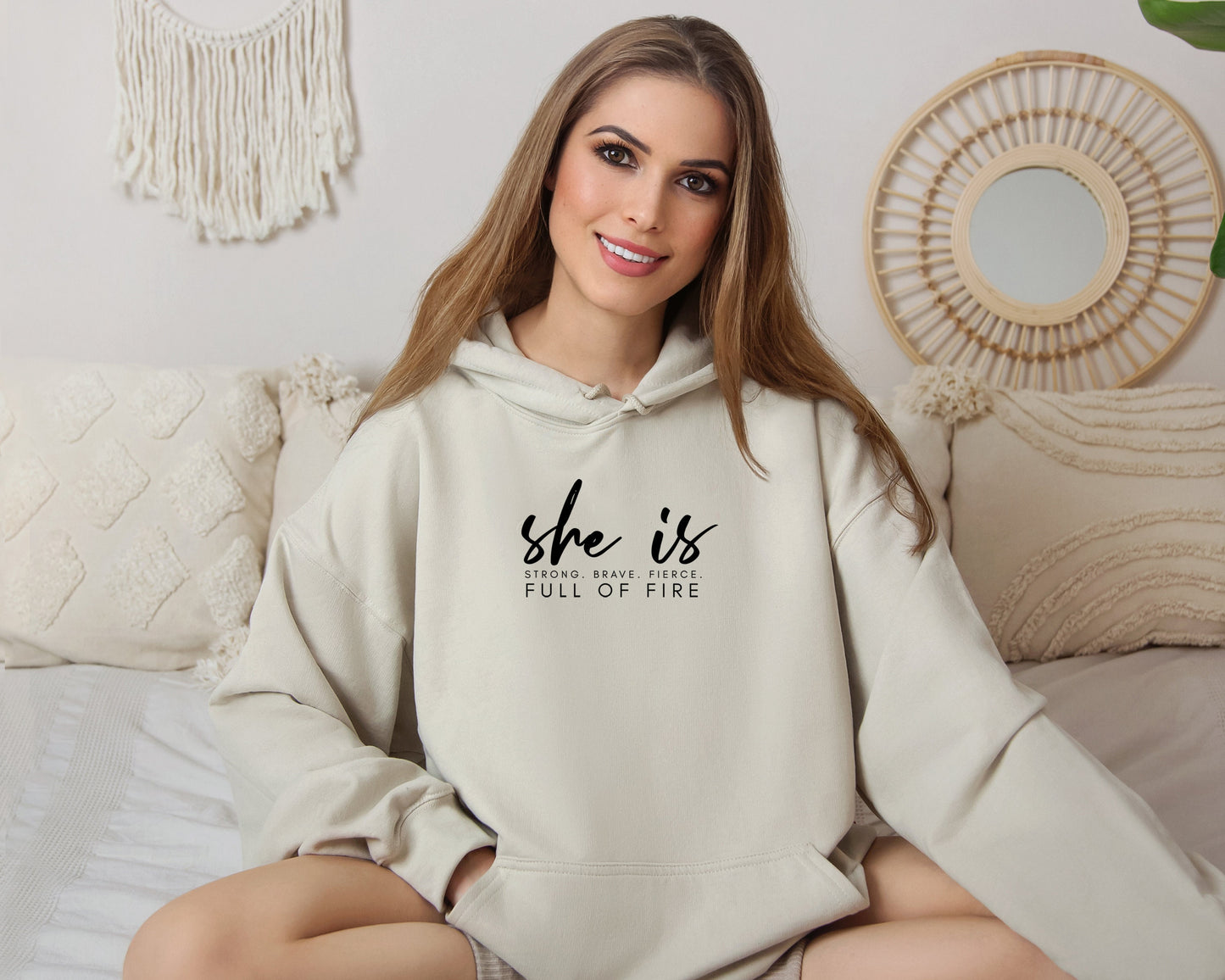 She is Strong, Brave, Fierce, Full of Fire Hoodie