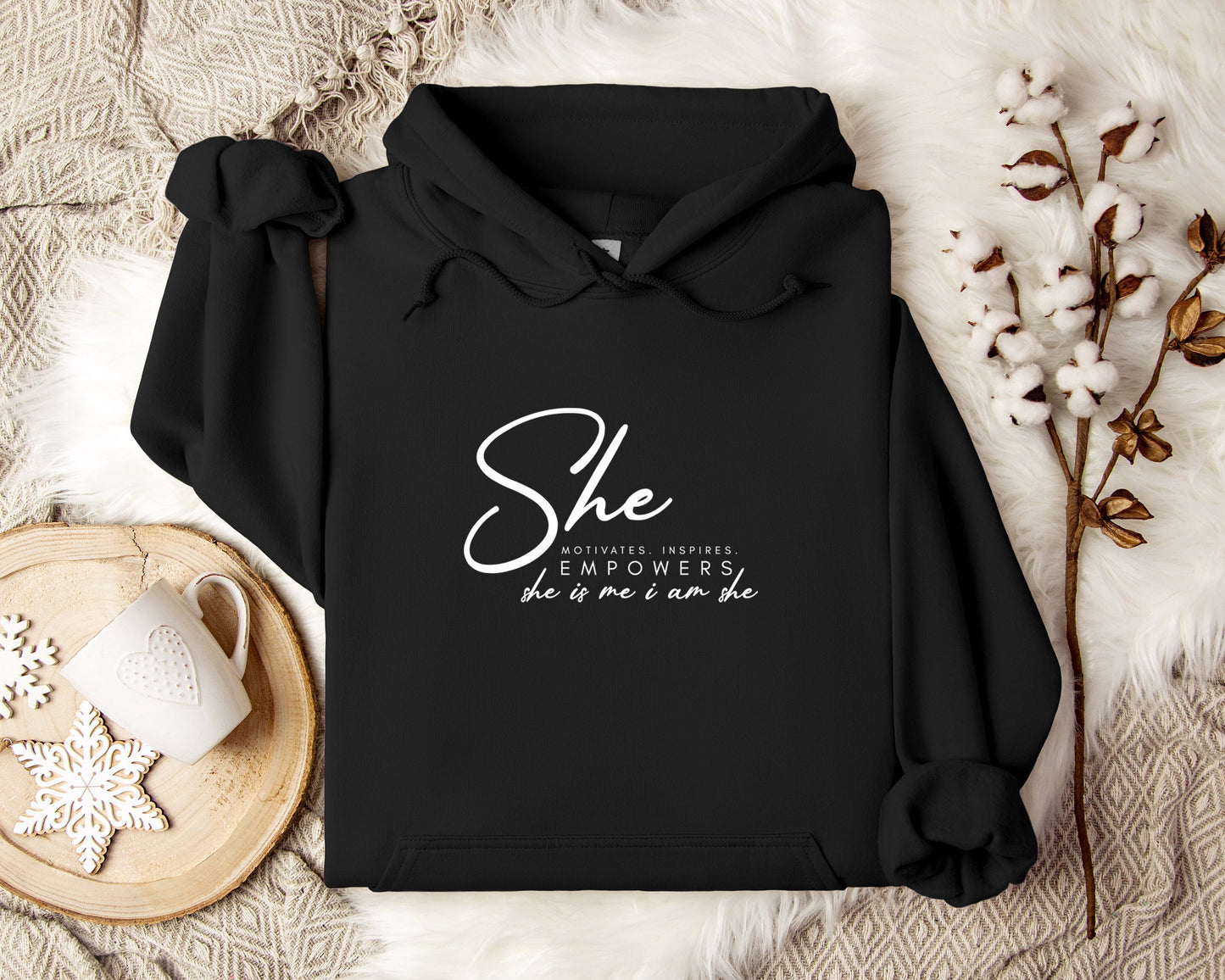 She Motivates, Inspires, Empowers Hoodie