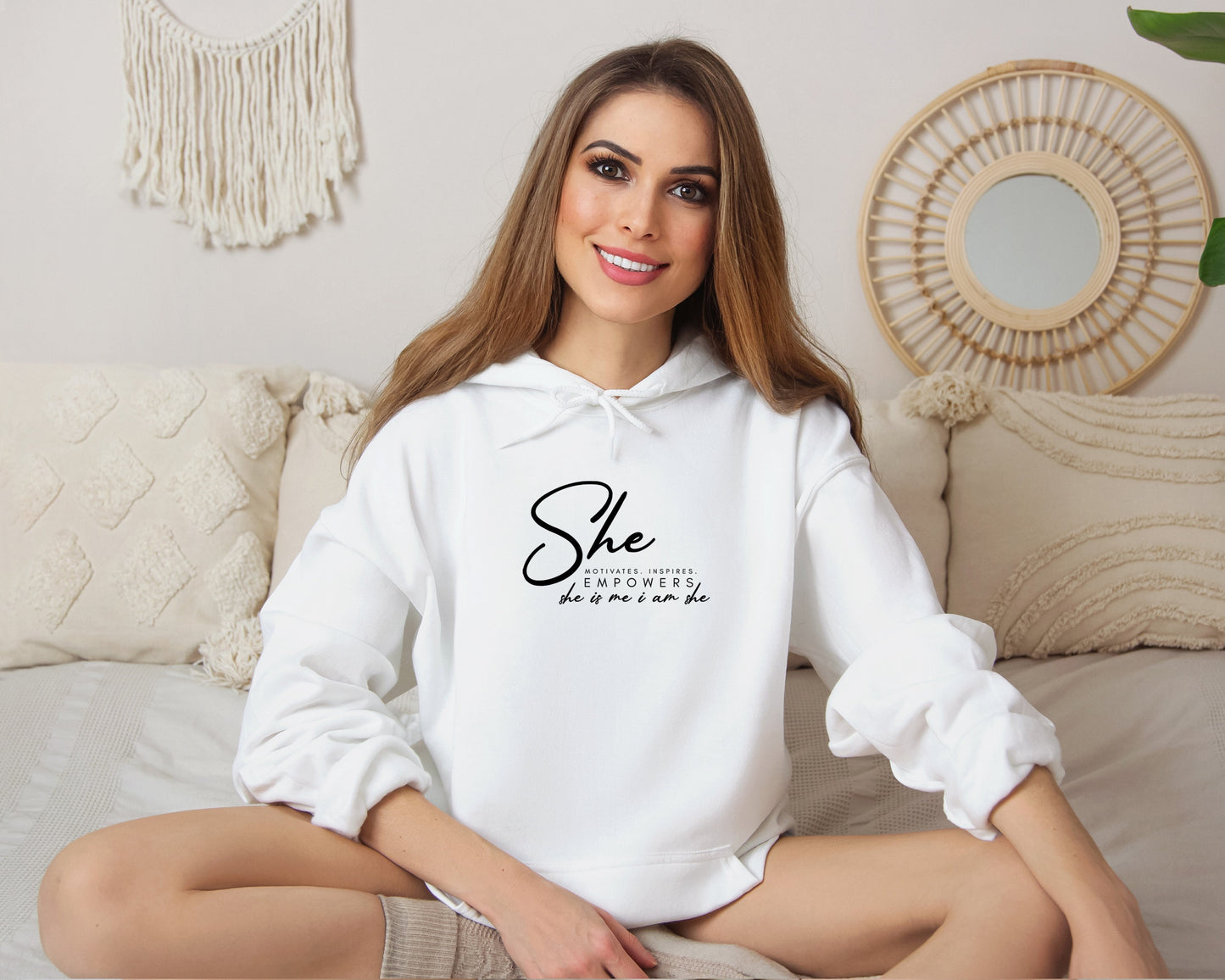 She Motivates, Inspires, Empowers Hoodie