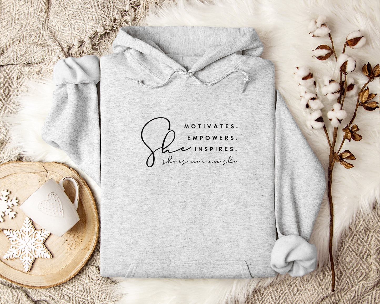 She Motivates, Empowers, Inspires Hoodie