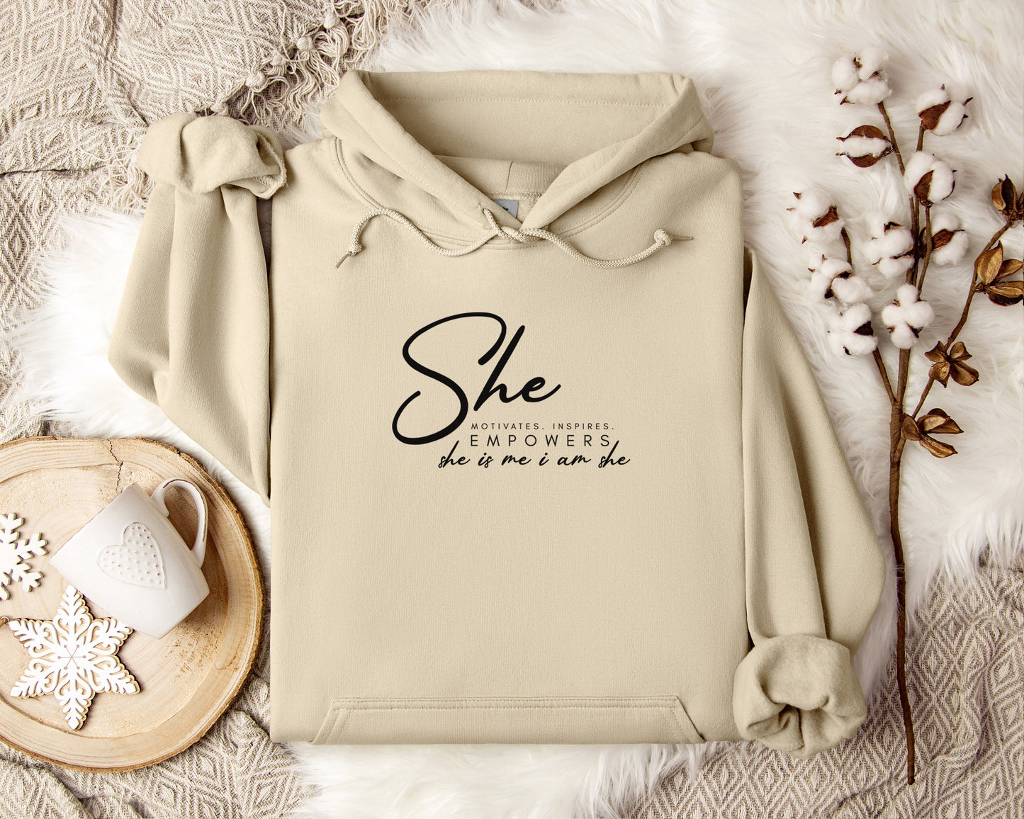 She Motivates, Inspires, Empowers Hoodie